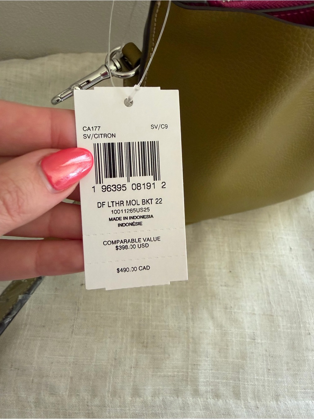 Coach Leather Olive Green Mollie Bucket Bag NWT - Picture 7 of 8